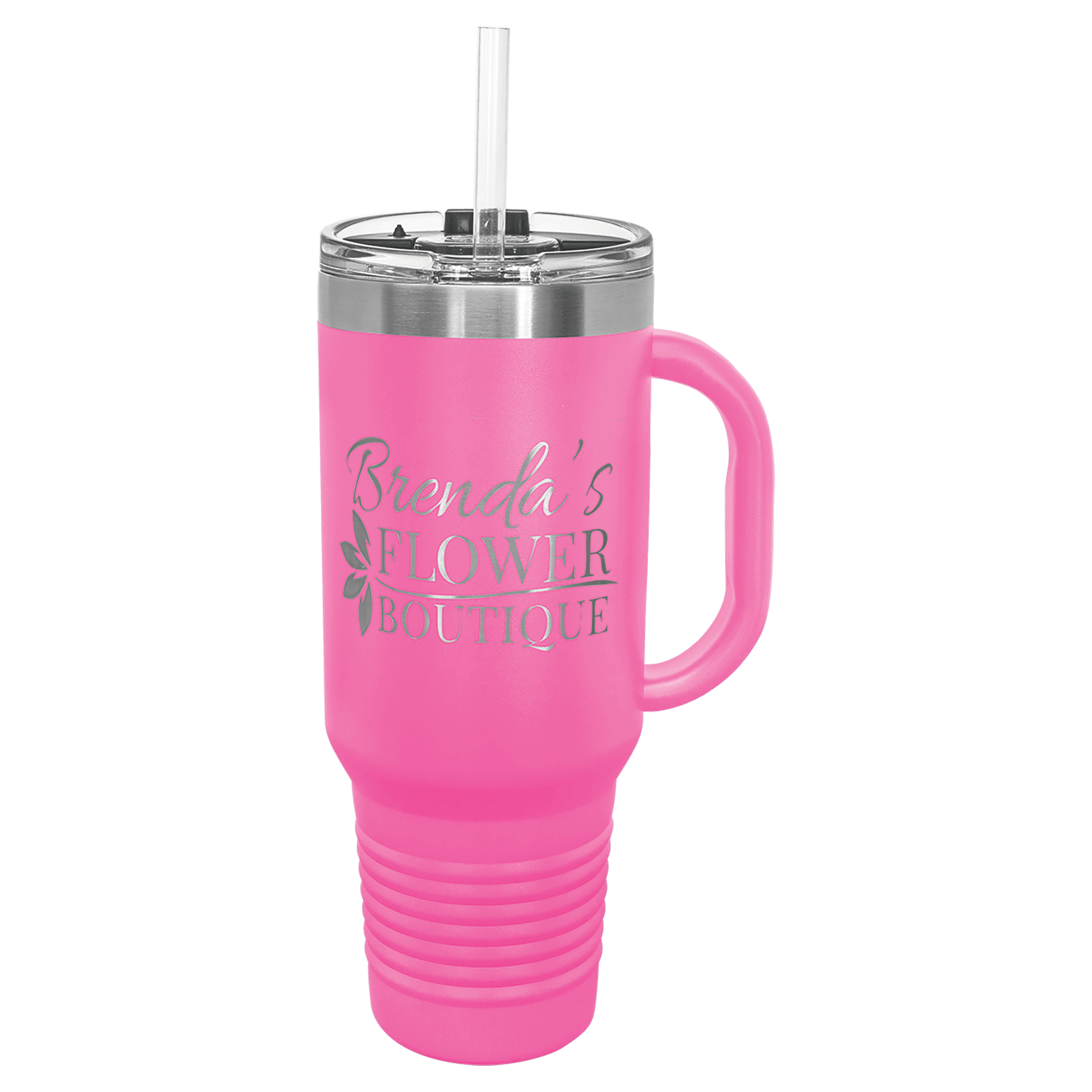 40 Oz Tumbler W/Handle & Included Straw